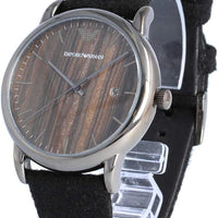 Emporio Armani Luigi Analog Brown Dial Black Leather Strap Watch For Men - AR11156