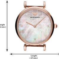 Emporio Armani Gianni T Bar Quartz Mother of Pearl Dial Rose Gold Steel Strap Watch For Women - AR11385