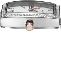Emporio Armani Gianni T Bar White Mother Of Pearl Dial Two Tone Steel Strap Watch For Women - AR11519