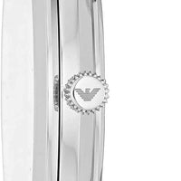 Emporio Armani Modern Slim Quartz Grey Dial Black Leather Strap Watch For Men - AR11162