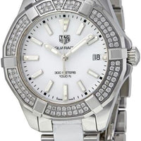 Tag Heuer Aquaracer Diamonds White Dial Two Tone Steel Strap Watch for Women - WAY131F.BA0914