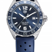 Tag Heuer Formula 1 Bucherer Blue Edition Blue Dial Blue Calfskin Strap Watch for Men - WAZ2015.FT8023