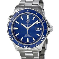 Tag Heuer Aquaracer Calibre 5 Automatic Blue Dial Silver Steel Strap Watch for Men - WAK2111.BA0830