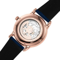 Emporio Armani Meccanico Automatic Blue Dial Blue Leather Strap Watch For Men - AR60050