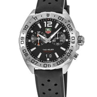 Tag Heuer Formula 1 Alarm Quartz Black Dial Black Rubber Strap Watch for Men -  WAZ111A.FT8023