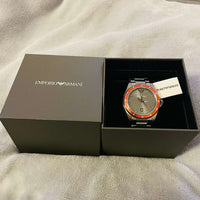Emporio Armani Sigma Quartz Grey Dial Grey Steel Strap Watch For Men - AR11178
