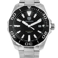 Tag Heuer Aquaracer Black Dial Silver Steel Strap Watch for Men - WAY111A.BA0928