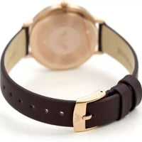 Emporio Armani Quartz Grey Dial Brown Leather Strap Watch For Women - AR11172
