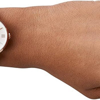 Emporio Armani Gianni T-Bar Analog Silver Dial Blue Leather Strap Watch For Women - AR60020