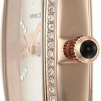 Emporio Armani Gianni T Bar Quartz Crystals White Dial Rose Gold Steel Strap Watch For Women - AR11406