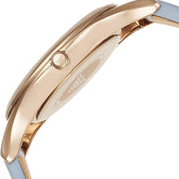 Emporio Armani Aurora Quartz Mother of Pearl White Dial Blue Leather Strap Watch For Women - AR11109