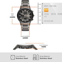 Emporio Armani Analog Chronograph Black Dial Black Steel Strap Watch For Men - AR11531