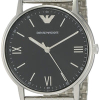 Emporio Armani Kappa Black Dial Silver Steel Strap Watch For Men - AR11152