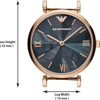 Emporio Armani Quartz Grey Dial Brown Leather Strap Watch For Women - AR11172