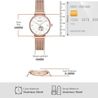 Emporio Armani Meccanico Automatic White Dial Rose Gold Mesh Strap Watch For Women - AR60063