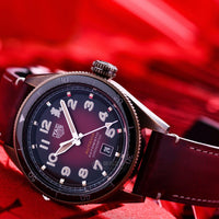 Tag Heuer Autavia Calibre 5 Chinese New Year Maroon Dial Maroon Leather Strap Watch for Men - WBE5193.FC8300