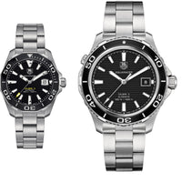 Tag Heuer Aquaracer Caliber 5 Automatic Black Dial Silver Steel Strap Watch for Men - WAK2110.BA0830