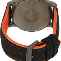 Emporio Armani Chronograph Quartz Grey Dial Black Leather Strap Watch For Men - AR11174