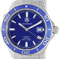 Tag Heuer Aquaracer Calibre 5 Automatic Blue Dial Silver Steel Strap Watch for Men - WAK2111.BA0830