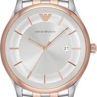 Emporio Armani Lambda Analog Silver Dial Two Tone Steel Strap Watch For Men - AR11044