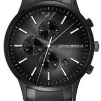 Emporio Armani Analog Chronograph Black Dial Black Steel Strap Watch For Men - AR11531