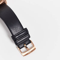 Emporio Armani Meccanico Black Dial Black Leather Watch For Men - AR60004
