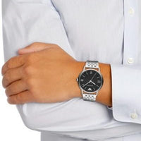 Emporio Armani Kappa Black Dial Silver Steel Strap Watch For Men - AR11152