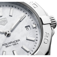Tag Heuer Aquaracer Quartz Mother of Pearl White Dial Silver Steel Strap Watch for Women - WBD1411.BA0741