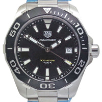 Tag Heuer Aquaracer Black Dial Silver Steel Strap Watch for Men - WAY111A.BA0928