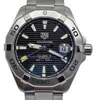 Tag Heuer Aquaracer Automatic Caliber 5 Black Dial Silver Steel Strap Watch for Men - WBD2110.BA0928