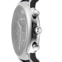 Emporio Armani Luigi Chronograph Blue Dial Blue Leather Strap Watch For Men - AR11451