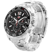 Tag Heuer Senna Chronograph Special Edition Black Dial Silver Steel Strap Watch for Men - CAZ1015.BA0883
