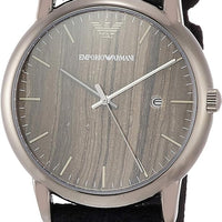 Emporio Armani Luigi Analog Brown Dial Black Leather Strap Watch For Men - AR11156