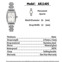 Emporio Armani Gianni T-Bar Quartz White Dial Silver Steel Strap Watch For Women - AR11405