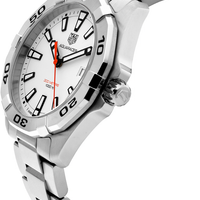 Tag Heuer Aquaracer Quartz White Dial Silver Steel Strap Watch for Men - WBD1111.BA0928