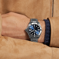 Tag Heuer Aquaracer Blue Dial Silver Steel Strap Watch for Men - WBD1112.BA0928