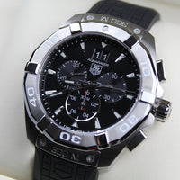 Tag Heuer Aquaracer Chronograph Black Dial Black Rubber Strap Watch for Men - CAY1110.FT6041