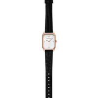 Emporio Armani Gioia Quartz Mother of Pearl Dial Black Leather Strap Watch For Women - AR11390