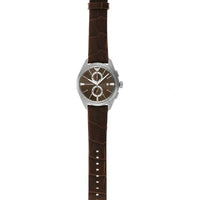 Emporio Armani Claudio Chronograph Brown Dial Brown Leather Strap Watch For Men - AR11482