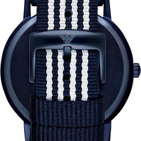 Emporio Armani Kappa Dress White Dial Two Tone NATO Strap Watch For Men - AR80005