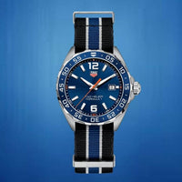 Tag Heuer Formula 1 Quartz Blue Dial Two Tone NATO Strap Watch for Men - WAZ1010.FC8197