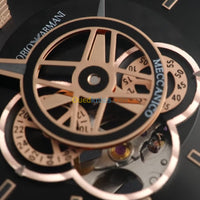 Emporio Armani Luigi Automatic Skeleton Black Dial Black Leather Strap Watch For Men - AR60012