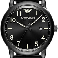 Emporio Armani Luigi Quartz Black Dial Black Silicon Strap Watch For Men - AR11071