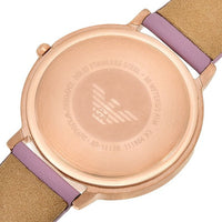 Emporio Armani Kappa Mother Of Pearl White Dial Pink Leather Strap Watch For Women - AR11130