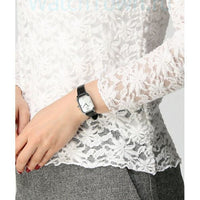 Emporio Armani Gioia Analog Mother of Pearl Dial Black Leather Strap Watch For Women - AR11148