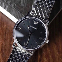 Emporio Armani Kappa Black Dial Silver Steel Strap Watch For Men - AR11152