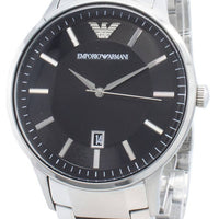 Emporio Armani Renato Quartz Black Dial Silver Steel Strap Watch For Men - AR11181