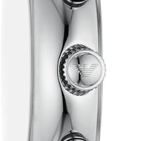 Emporio Armani Luigi Chronograph Quartz Black Dial Silver Mesh Bracelet Watch For Men - AR11429