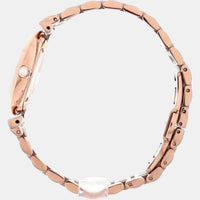 Emporio Armani Gianni T-Bar Crystals Silver Dial Rose Gold Steel Strap Watch For Women - AR11446