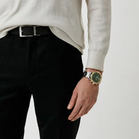 Emporio Armani Mario Chronograph Green Dial Silver Steel Strap Watch For Men - AR11454